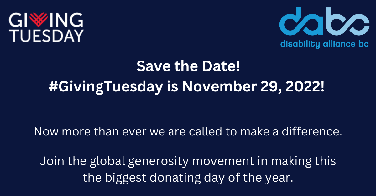 Image of text that says "Save the Date! #GivingTuesday is November 29, 2022! Now more than ever we are called to make a difference. Join the global generosity movement in making this the biggest donating day of the year."