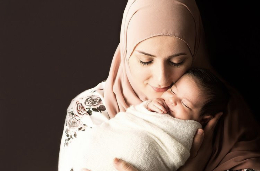 Photo of Jana Husseini and her newborn daughter. 